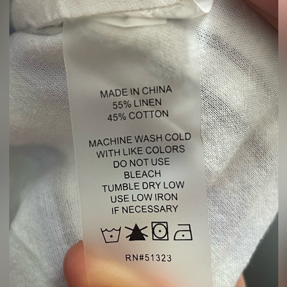 Vince Camuto Women's Blue White Stripe Casual Midi Linen Cotton Summer Dress XL - Picture 9 of 9